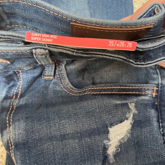 Curvy High-Rise Ripped Medium Wash Super Skinny Jeans 3s/w26L26 - Picture 4 of 6